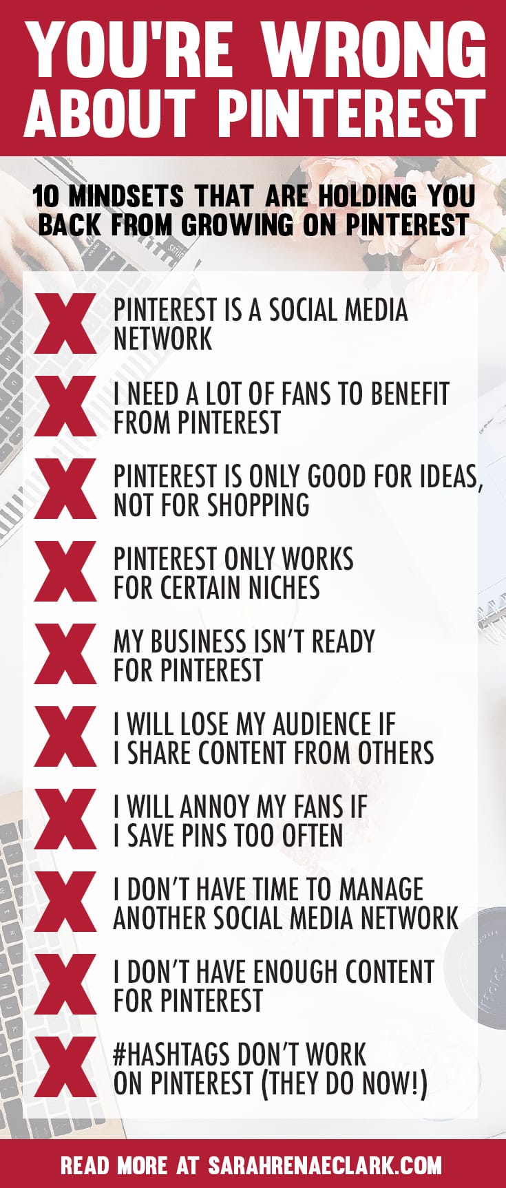 Find out why these 10 Pinterest marketing mindsets are holding you back from growing on Pinterest | Free Pinterest marketing blog series by Sarah Renae Clark