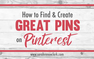 What makes a Pin popular on Pinterest? Let me show you how to find and create quality Pins that will attract your audience and increase your exposure on Pinterest in this step-by-step Pinterest Pin guide. | Pinterest Marketing Tips For Artists | Sarah Renae Clark www.sarahrenaeclark.com