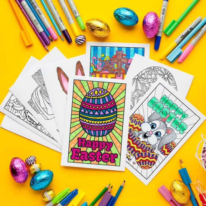 Easter Coloring Cards (set of 10)
