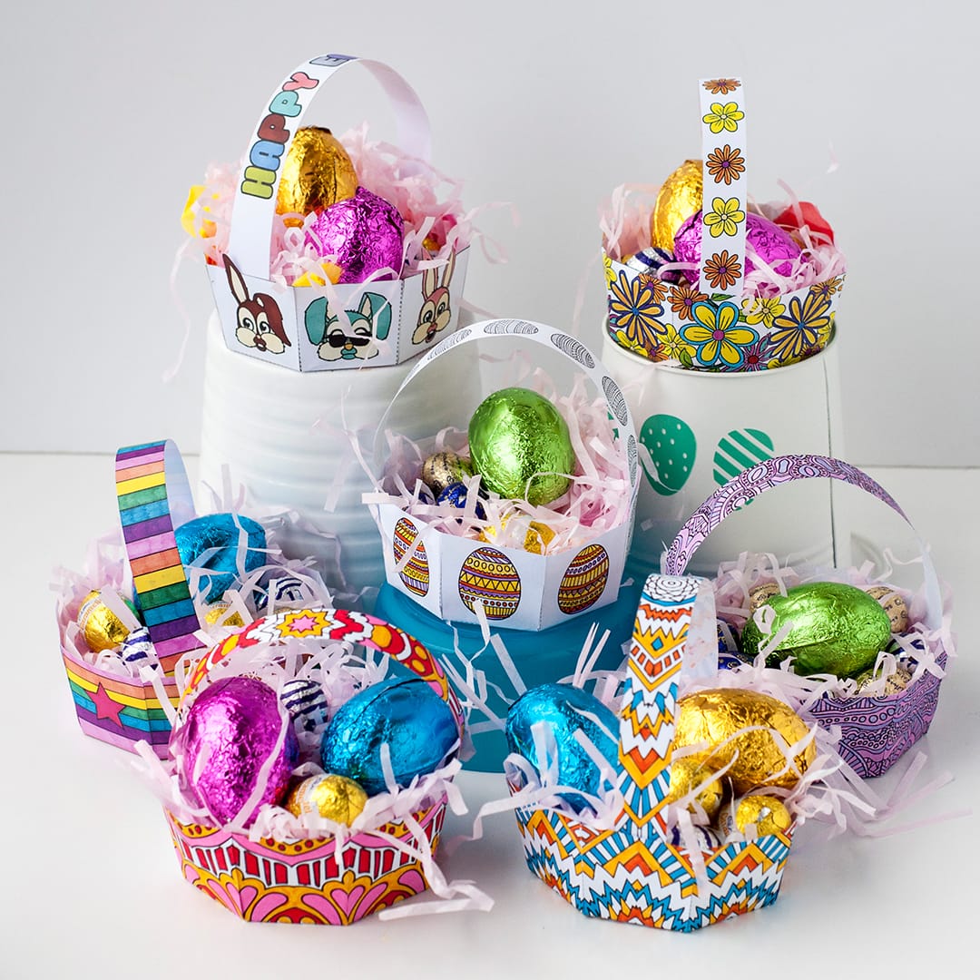 How to Make an Easter Egg Basket | Free Template - Sarah Renae Clark -  Coloring Book Artist and Designer, image size:1080x1080