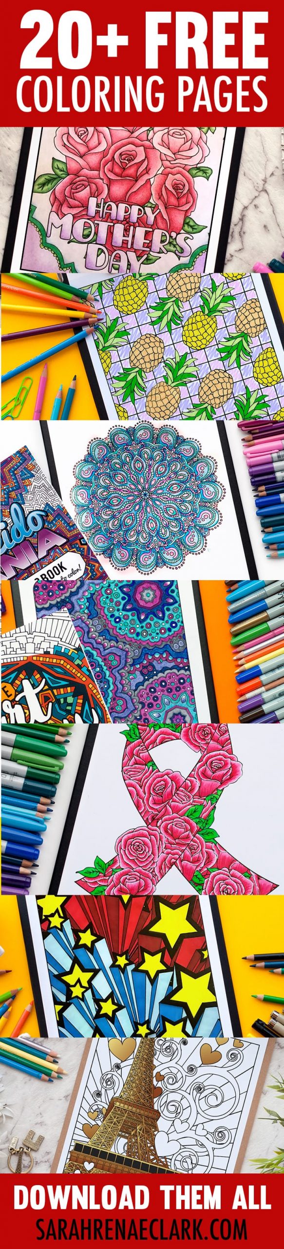 Free adult coloring pages! Get 20+ free adult coloring pages and printables from www.sarahrenaeclark.com | Free coloring pages for adults | Free coloring pages for grown ups | Free grown-up colouring pages | Free seasonal coloring pages