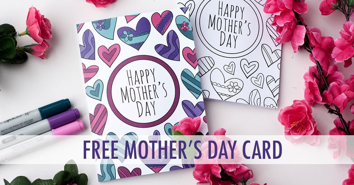 This free printable Mother’s Day card is fun to color in and a great way to personalize your Mother’s Day gift! This is a sample card from my pack of 8 coloring cards for Mother’s Day | Find more Mother’s Day printables and free coloring pages at https://sarahrenaeclark.com/shop/cat/seasonal/mothers-day/