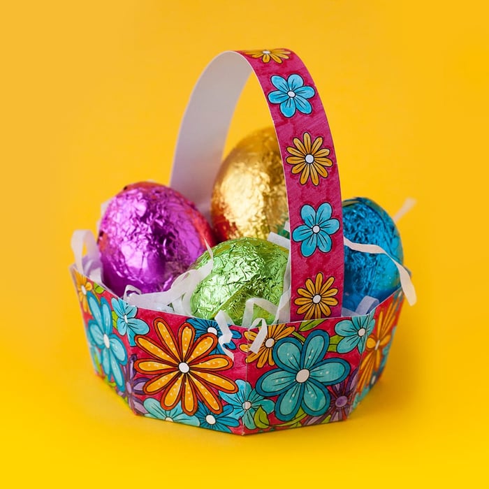 Free DIY Easter Egg Basket Template