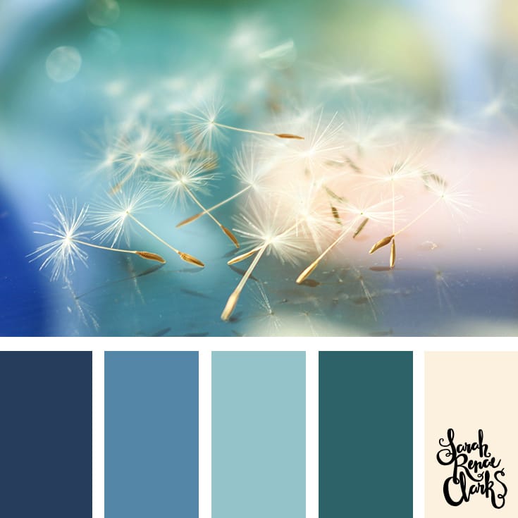 Color-Palette-101-blue Beautiful blues color Inspiration | Click for more color combinations and color palettes inspired by the Pantone Fall 2017 Color Trends, plus other coloring inspiration at http://sarahrenaeclark.com | Colour palettes, colour schemes, color therapy, mood board, color hue