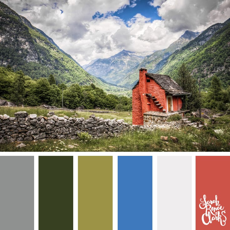 Color-Palette-104-mountains What a beautiful view! | Click for more color combinations and color palettes inspired by the Pantone Fall 2017 Color Trends, plus other coloring inspiration at http://sarahrenaeclark.com | Colour palettes, colour schemes, color therapy, mood board, color hue