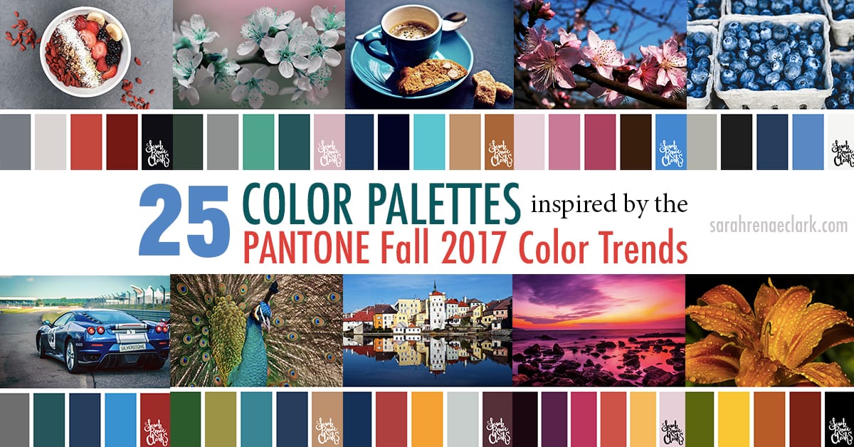 25 Color Palettes Inspired by the Pantone Fall 2017 Color Trends | See all 25 color schemes for inspiration at http://sarahrenaeclark.com