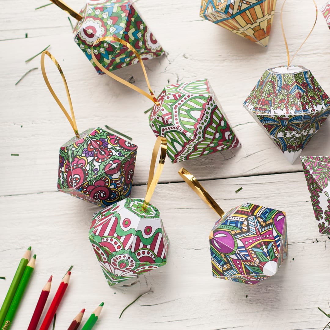 How to make a Christmas Ornament (free printable template), image size:1080x1080