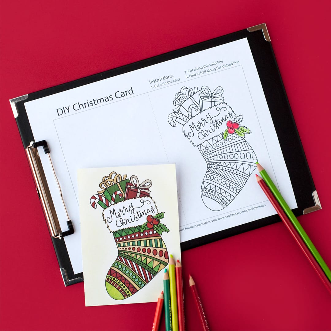 Free Christmas Card | Printable Template (Coloring Page Christmas Card) free-christmas-card-printable-template-coloring-page-christmas-card
