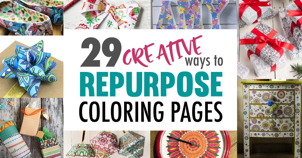 Not sure what to do with your finished coloring pages? Check out these 29 you can make with them! #coloringpage #crafts www.sarahrenaeclark.com