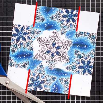 How to make a Christmas paper gift box - Base step 4