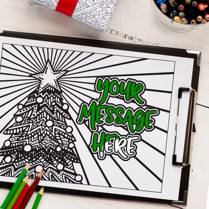 Get a personalized Christmas coloring page made from your own message! #personalized #diychristmas #christmas