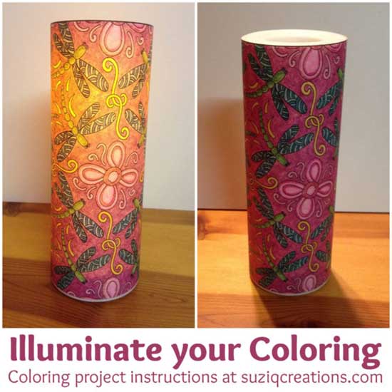 Turn a coloring page into a flickering candle light | Click to see all 29 creative ways to repurpose your coloring pages | #coloringpage #crafts www.sarahrenaeclark.com