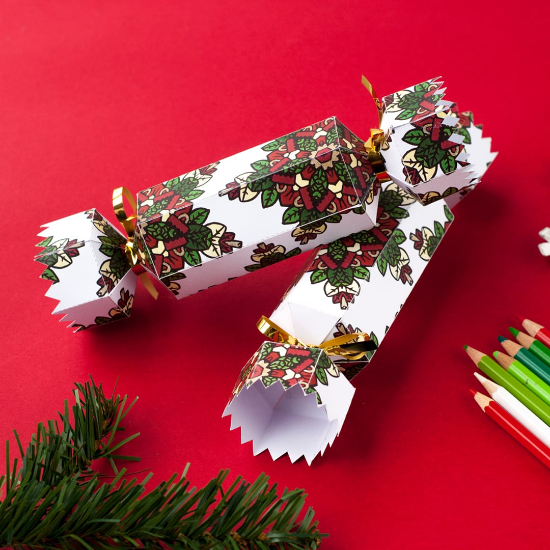 Make your own Christmas Crackers with this free printable cracker template! Find more Christmas printables at www.sarahrenaeclark.com/christmas Step 12 // How to make a DIY Christmas Cracker with this easy tutorial and free cracker template! // www.sarahrenaeclark.com/christmas-cracker