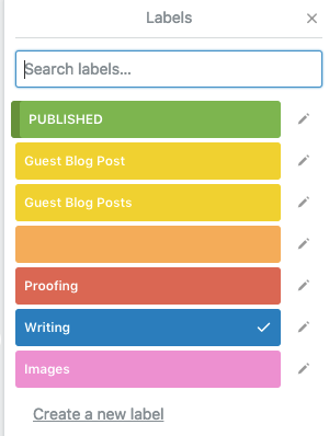 How to create a blog editorial calendar with Trello – labels How to create a blog editorial calendar with Trello - labels