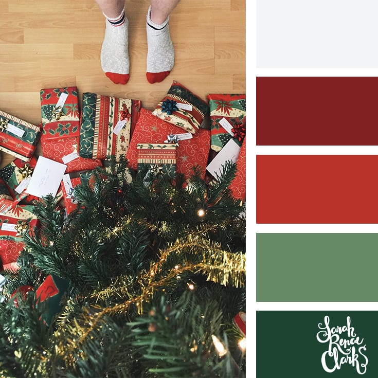 Christmas morning gifts // Christmas Color Schemes // Click for more Christmas color palettes, mood boards and color combinations at https://sarahrenaeclark.com #color #colorscheme #colorpalette Christmas morning gifts // Christmas Color Schemes // Click for more Christmas color palettes, mood boards and color combinations at https://sarahrenaeclark.com #color #colorscheme #colorpalette