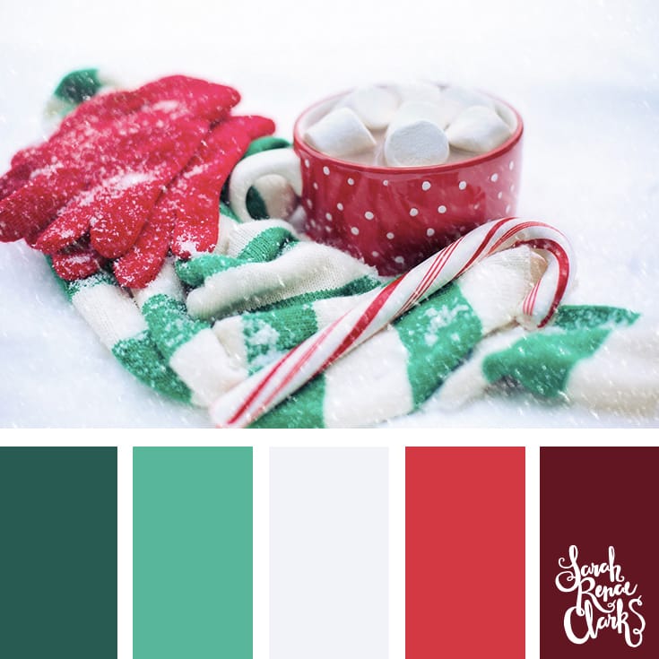 Sweet hues // Christmas Color Schemes // Click for more Christmas color palettes, mood boards and color combinations at https://sarahrenaeclark.com #color #colorscheme #colorpalette