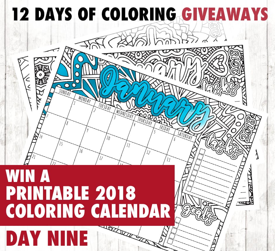 Enter to win today's coloring prize in the 12 Days of Coloring Giveaways! Find out more at sarahrenaeclark.com #giveaway