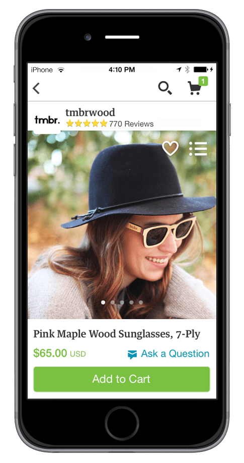 Etsy-iPhone-listing Etsy product listing mobile view