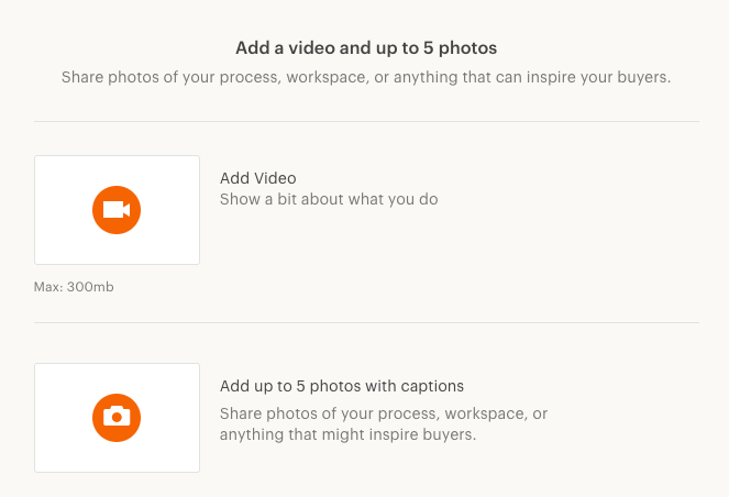 Etsy shop - set up your about section
