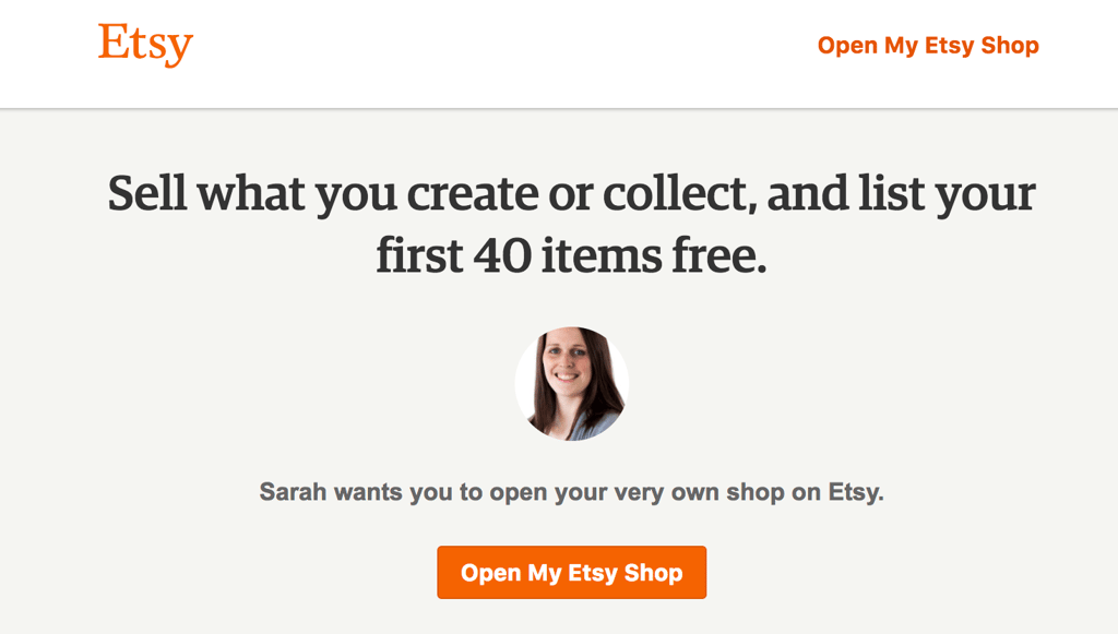 Open an Etsy shop and get 40 free listings