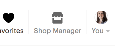 Etsy shop manager button