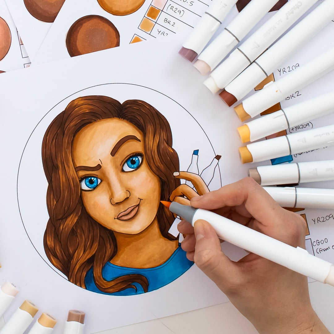 Get the coloring page from this tutorial