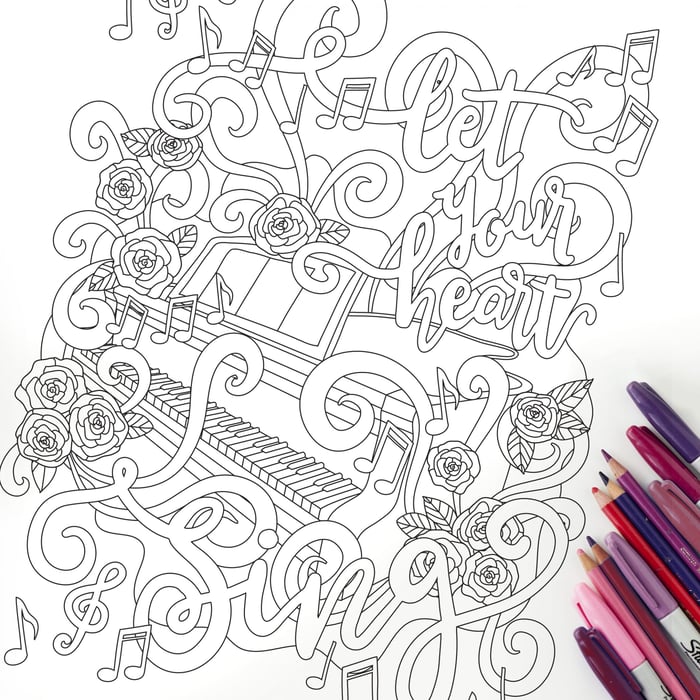 Let Your Heart Sing - Coloring Page - Image 2