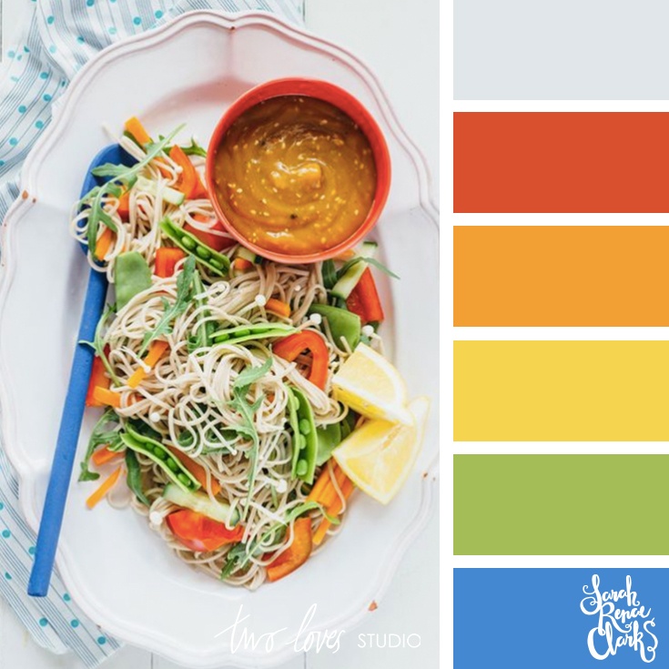 Rainbow food color palette