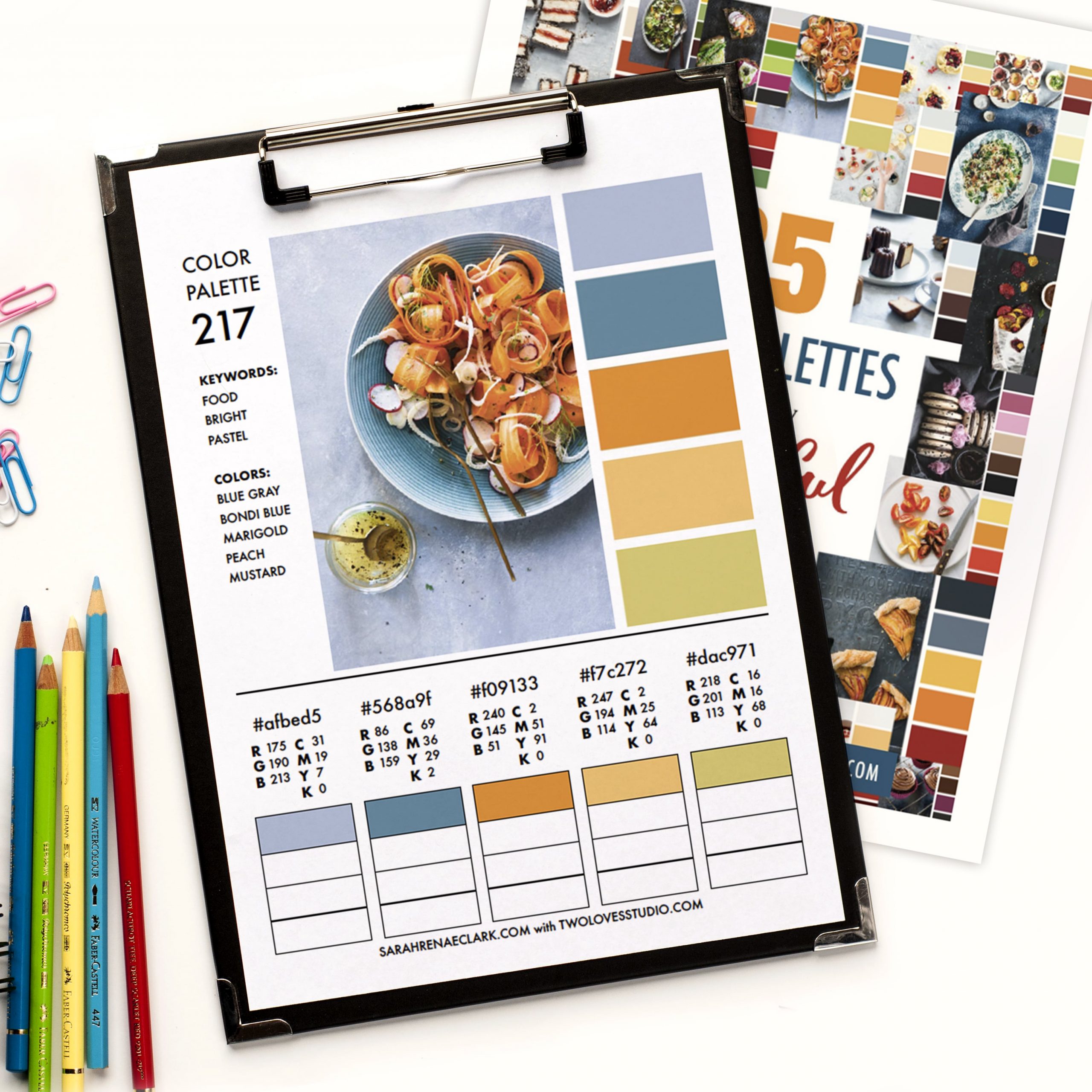 Get the PDF version of all 25 color palettes, including RGB, CMYK and HEX codes for each color. Click to buy now!
