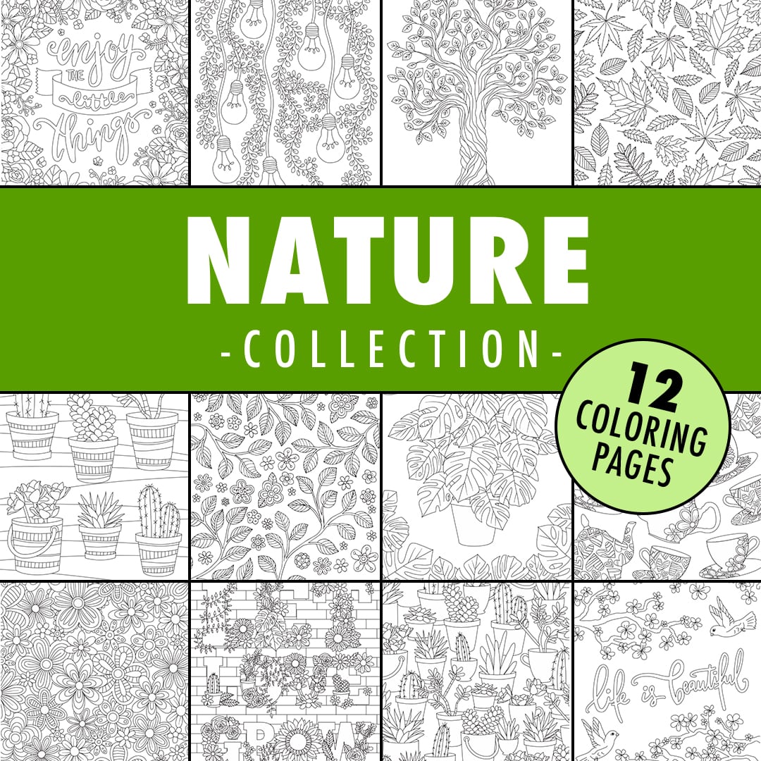 nature coloring page collection