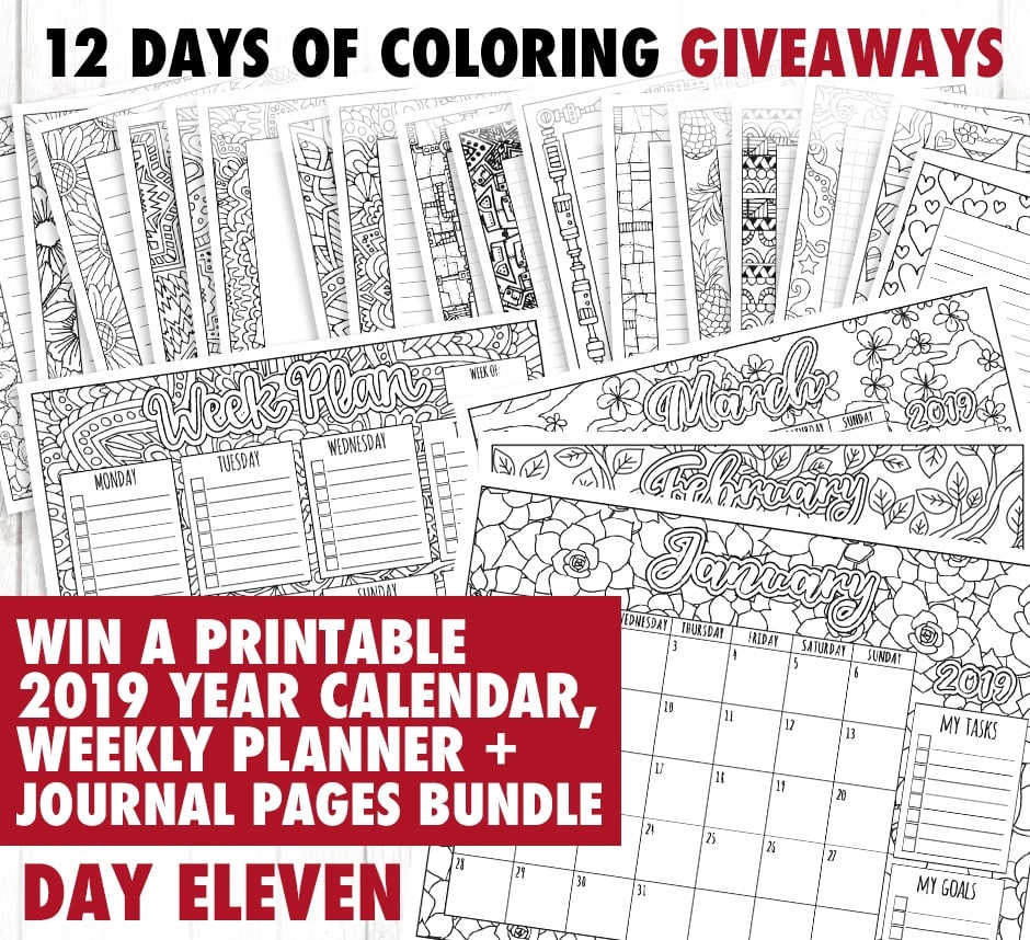 Enter to win today's coloring prize in the 12 Days of Coloring Giveaways! Find out more at sarahrenaeclark.com #giveaway