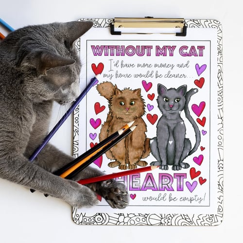 Cut cat coloring page. Colored by Michelle HH