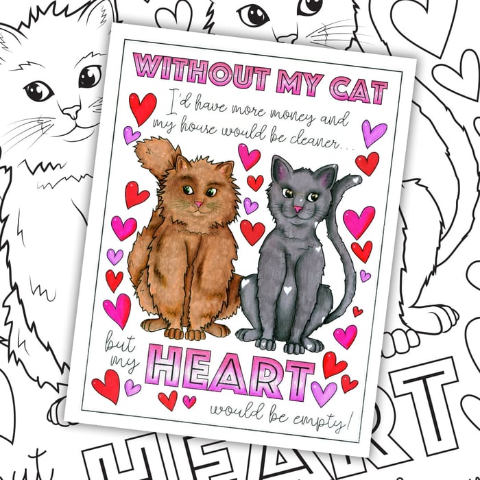 Cut cat coloring page. Colored by Michelle HH