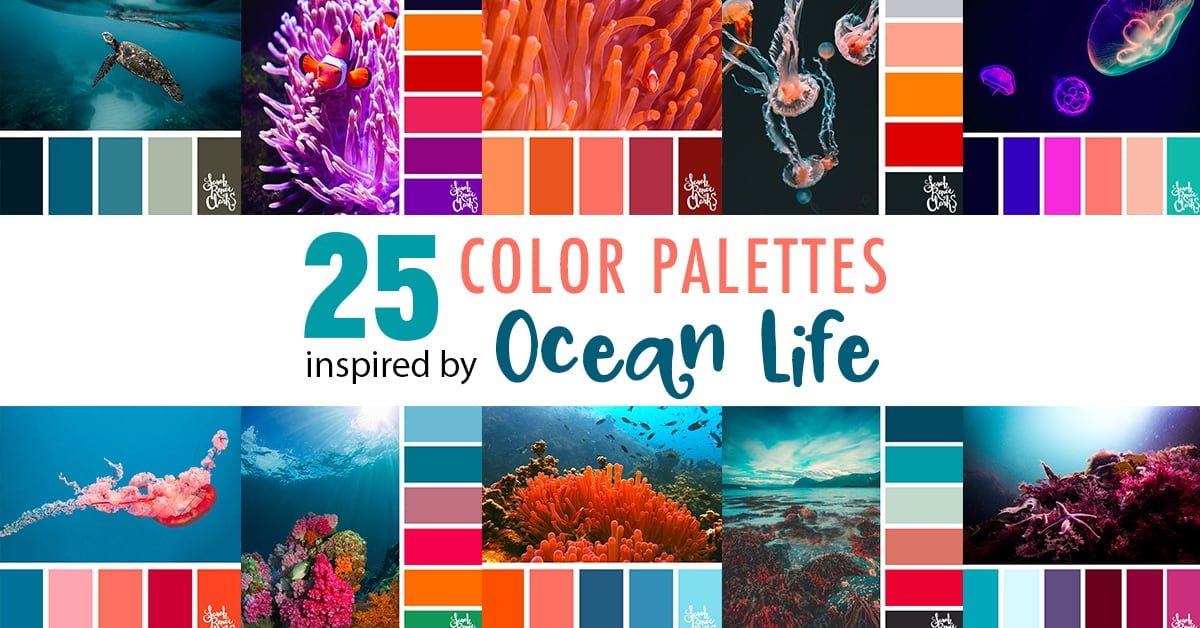 25 Color Palettes inspired by Ocean Life and PANTONE Living Coral