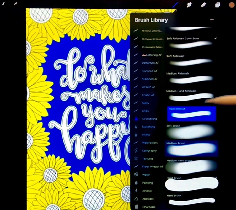 Select your brush type to color by hand