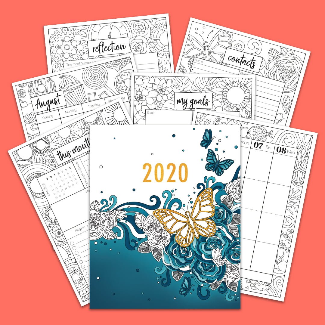 2020-2021 School Year Calendar Free Printable - Paper Trail Design, image size:1080x1080