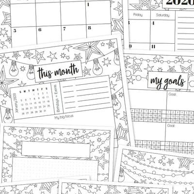Free 2020 January printable planner