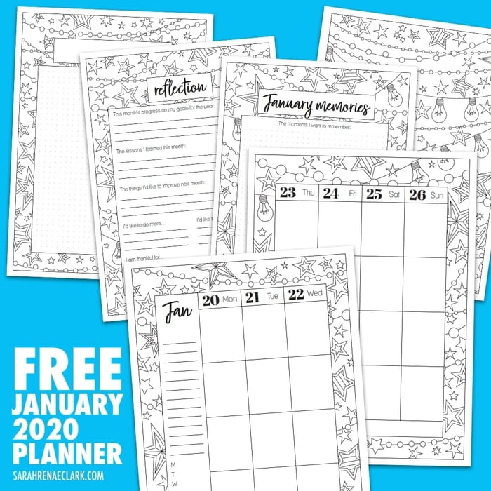 Free January 2020 Planner Printable