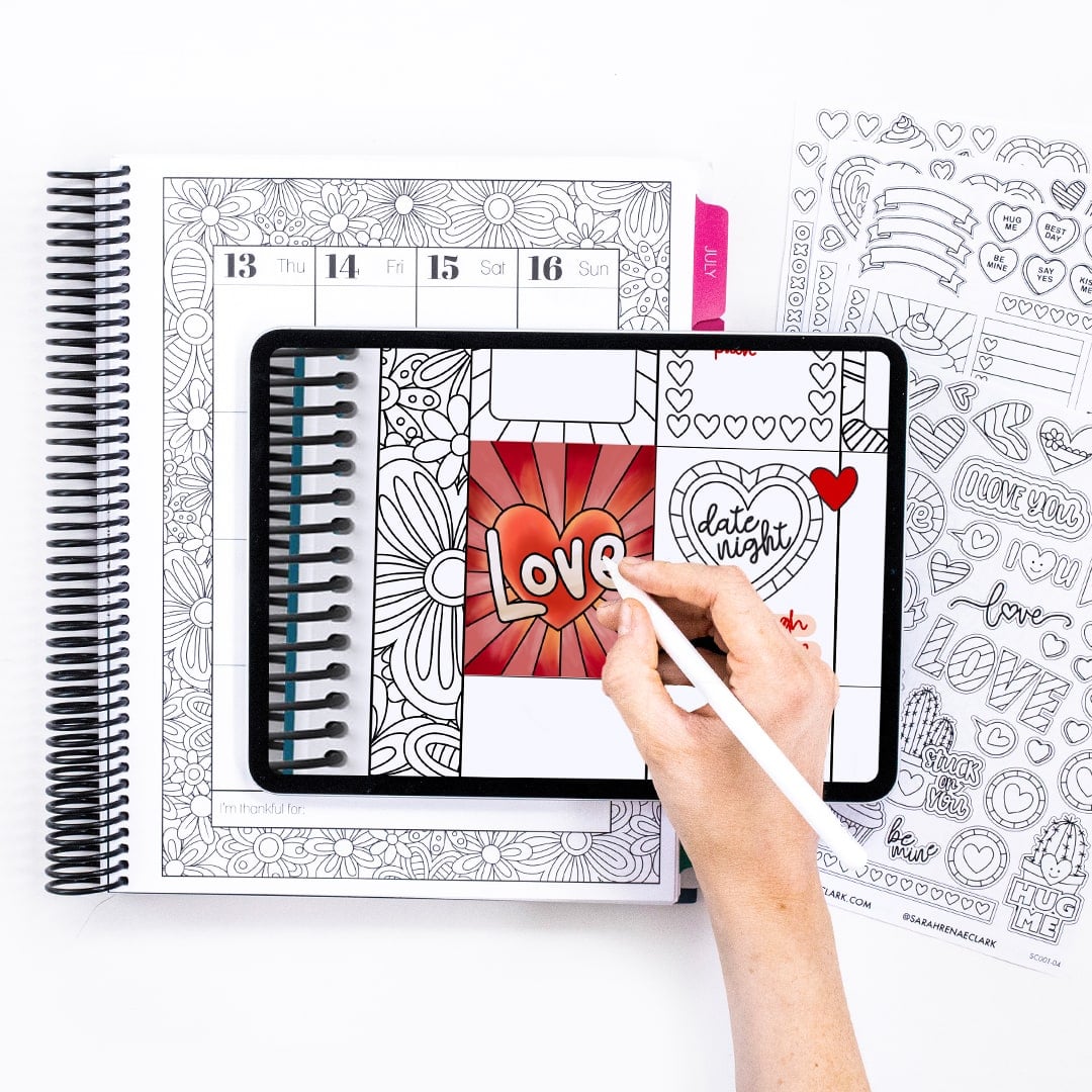 Free Digital Planner Stickers (Printable too) for Valentine's Day