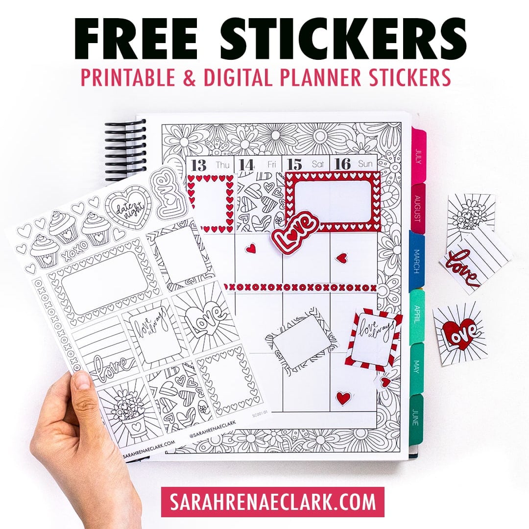 Free Planner Stickers (Printable & Digital) for Valentine's Day