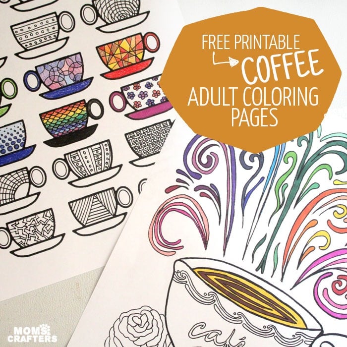Free coffee adult coloring page printable