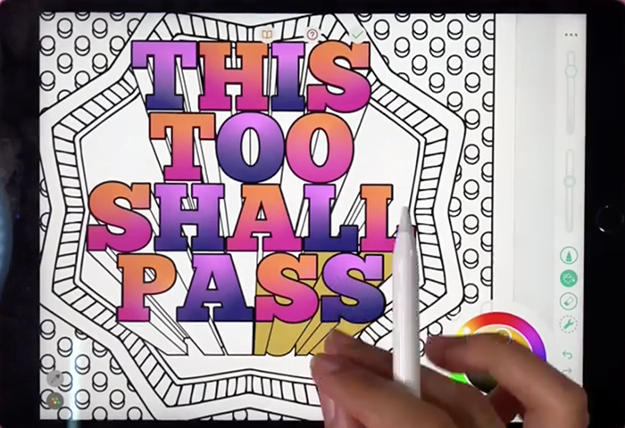 Pigment App - Digital coloring words