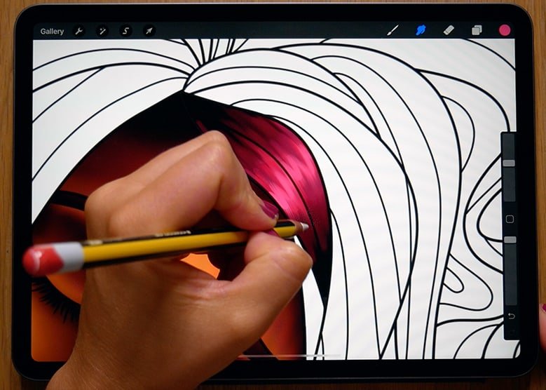 Procreate hair tutorial - step 6
