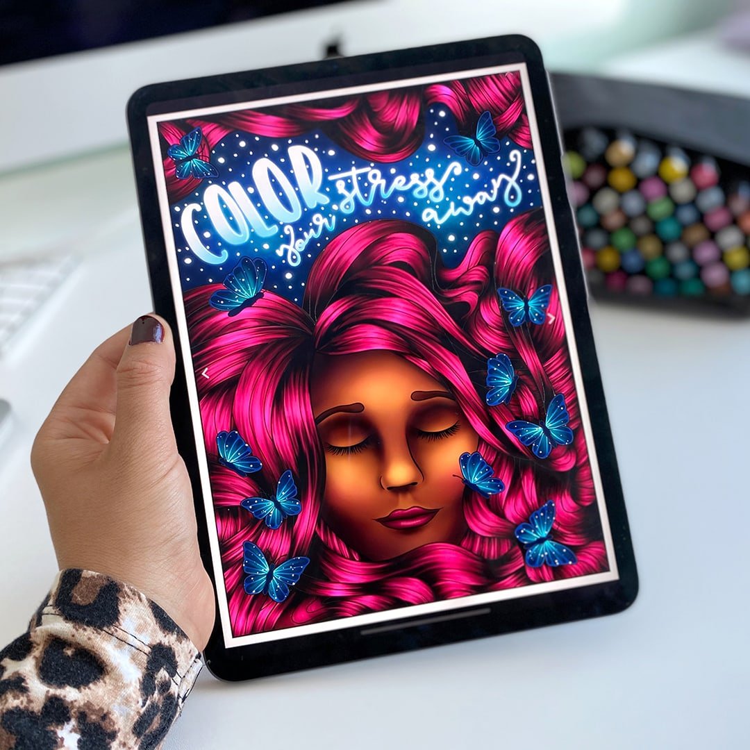 Digital coloring page done with Procreate