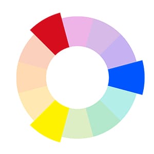 Primary colors - red, blue and yellow