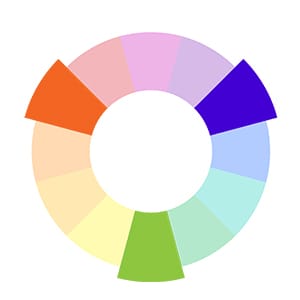 Tertiary colors - yellow-green, red-orange and blue-purple