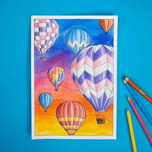Finished adult coloring page