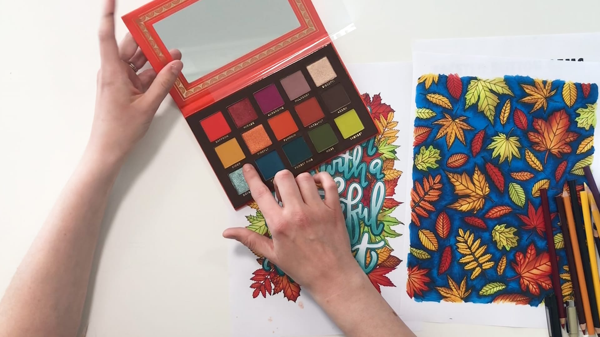 Adding eye shadow glitter to coloring page
