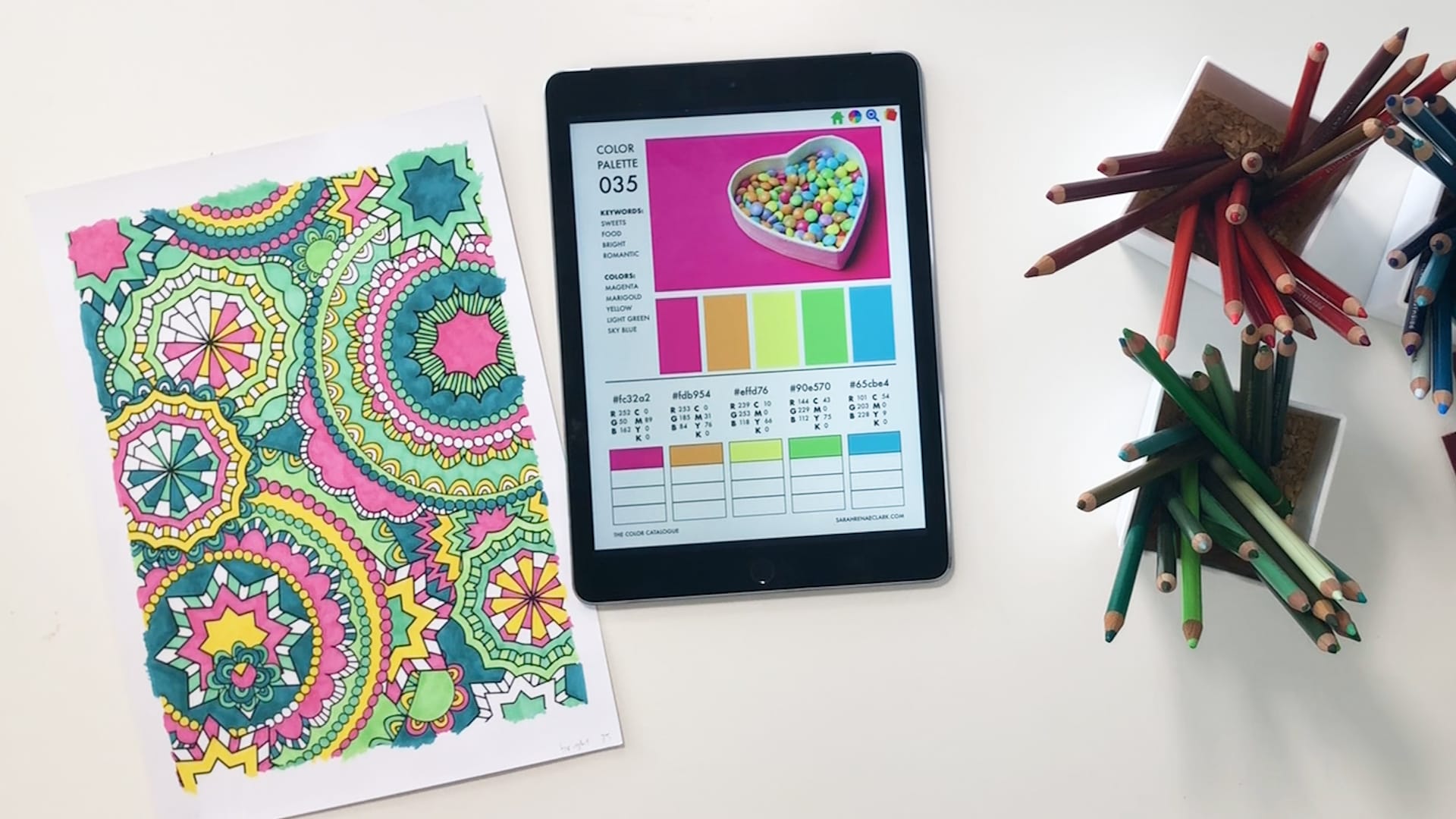 Using a color palette to find a good color combo