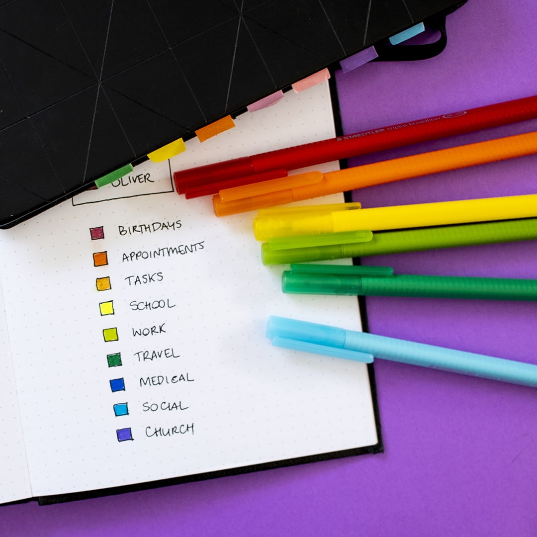 DIY Color Code Key in Planner